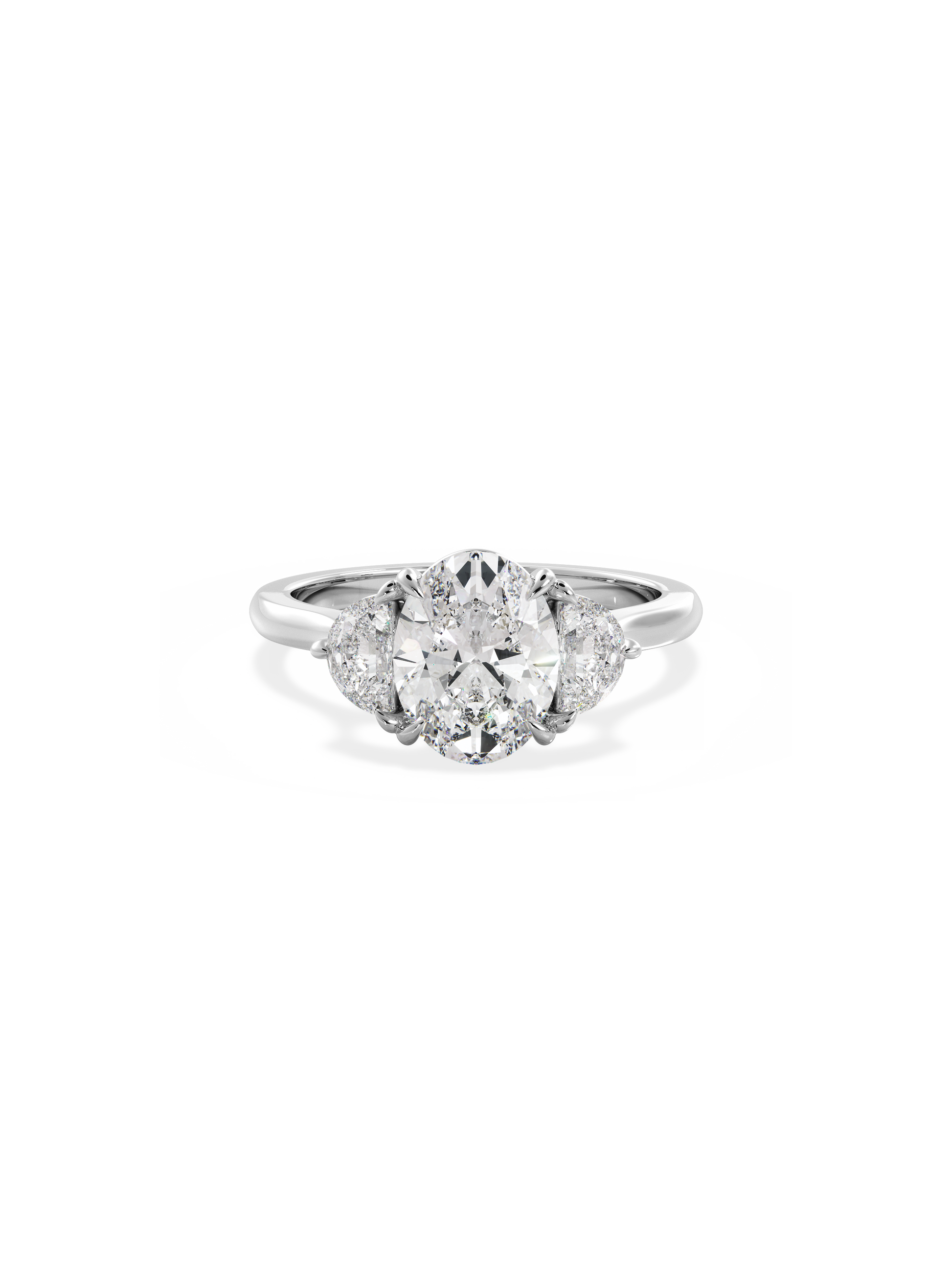 Three Stone-Oval Lab Grown Diamond Engagement Ring