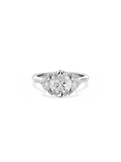 Three Stone-Oval Lab Grown Diamond Engagement Ring