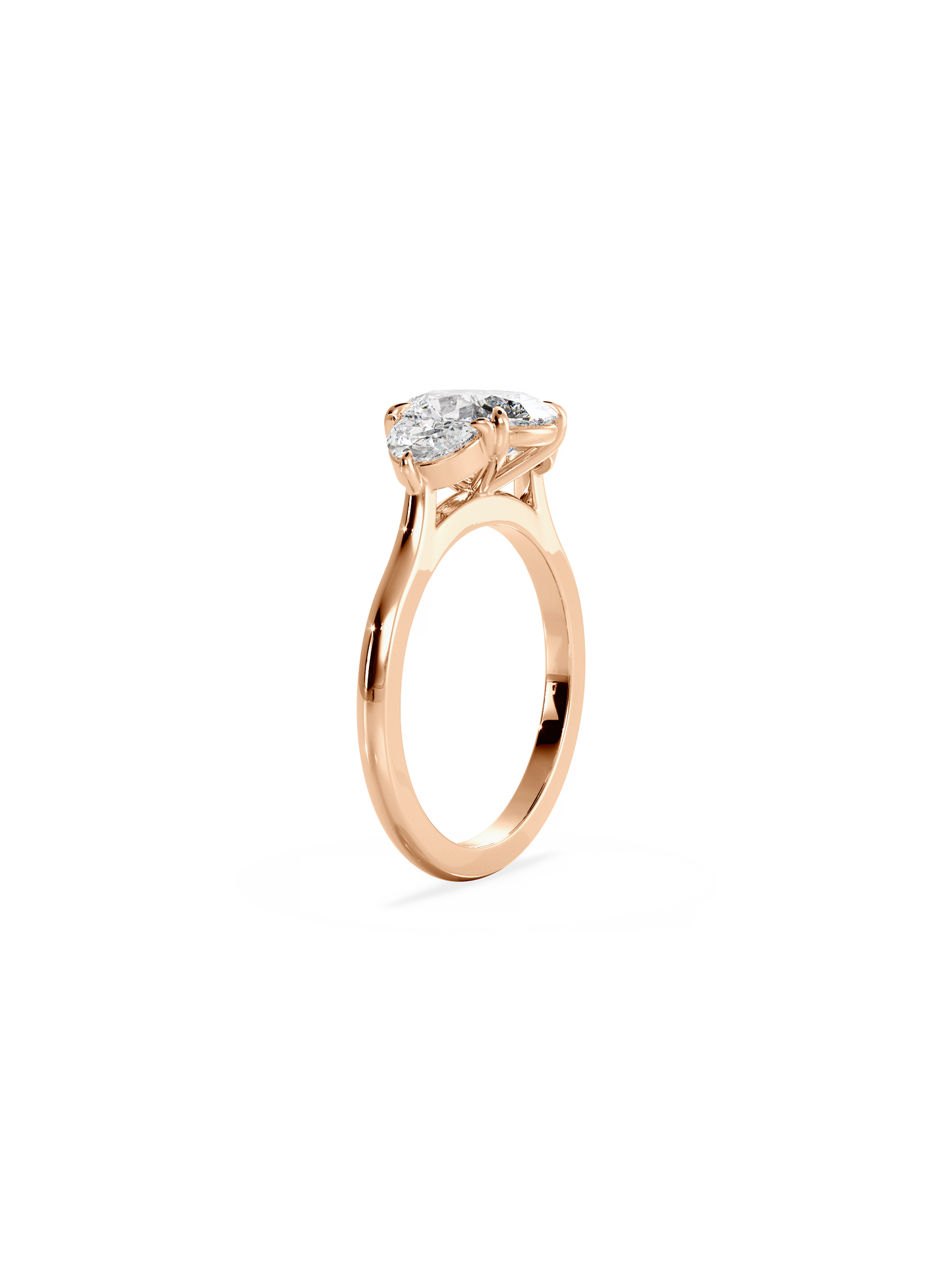 Three Stone-Oval Lab Grown Diamond Engagement Ring