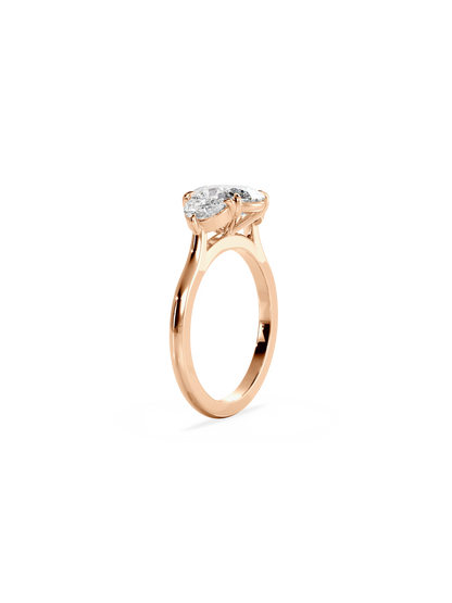 Three Stone-Oval Lab Grown Diamond Engagement Ring