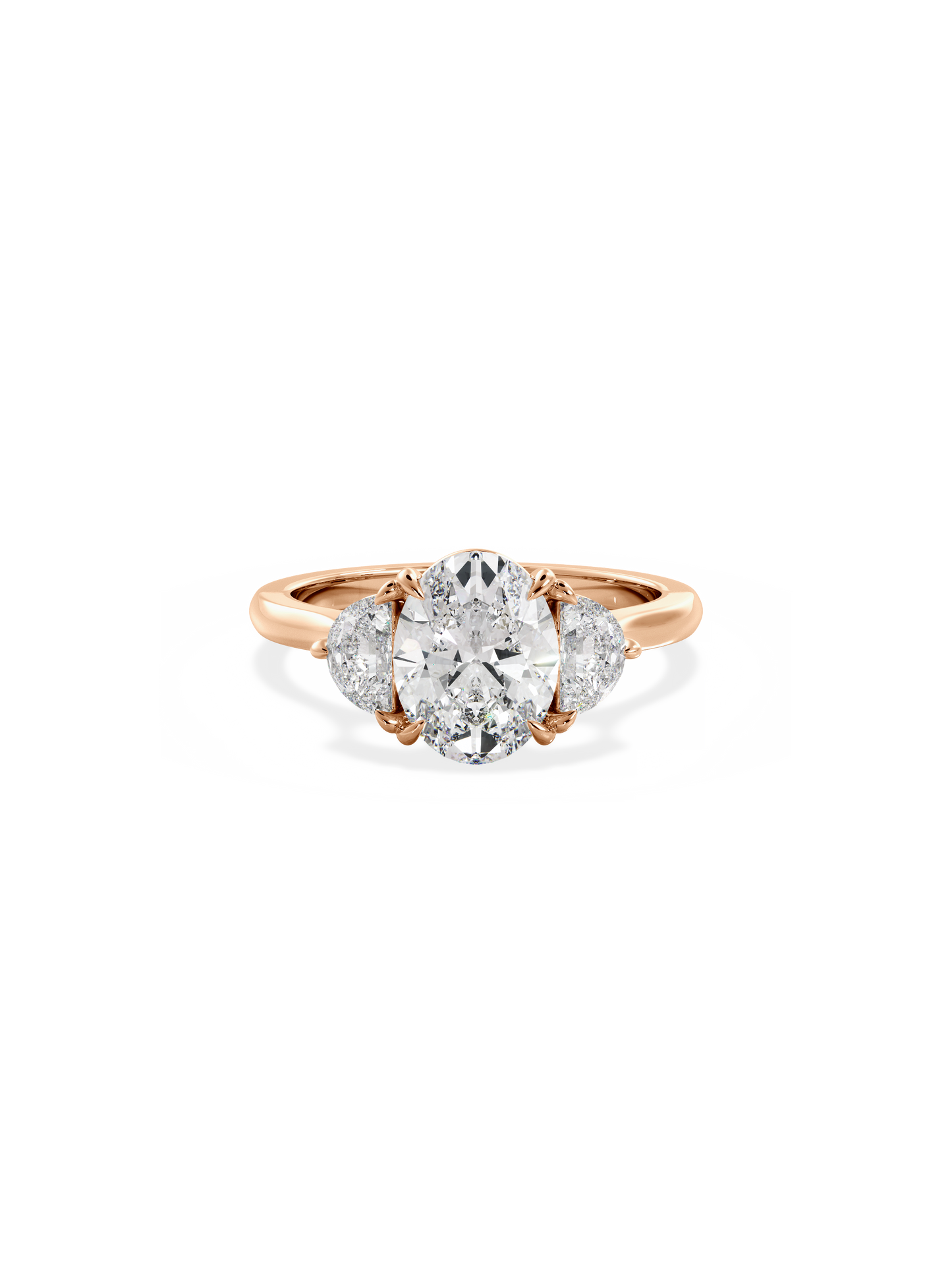 Three Stone-Oval Lab Grown Diamond Engagement Ring