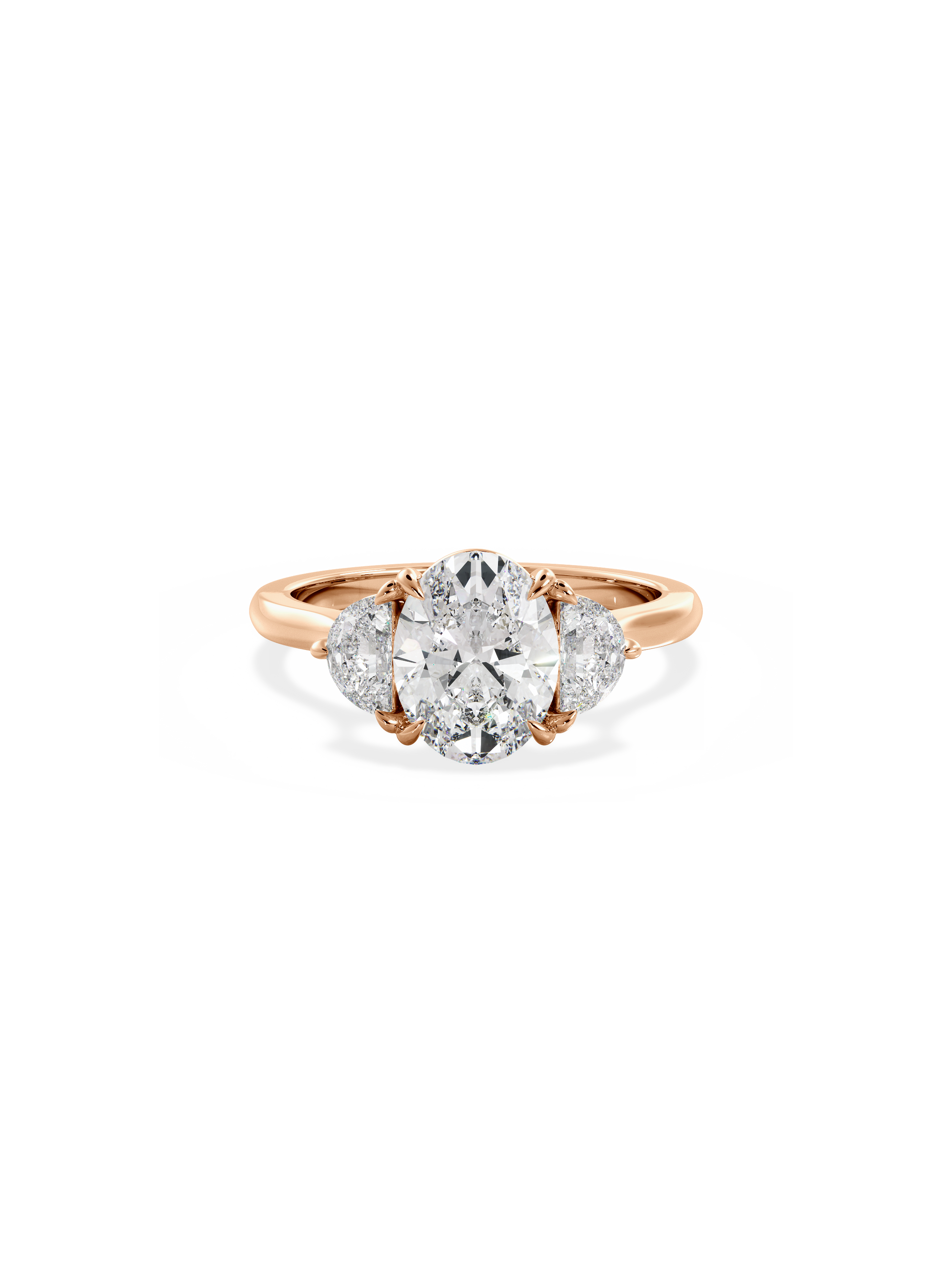 Three Stone-Oval Lab Grown Diamond Engagement Ring