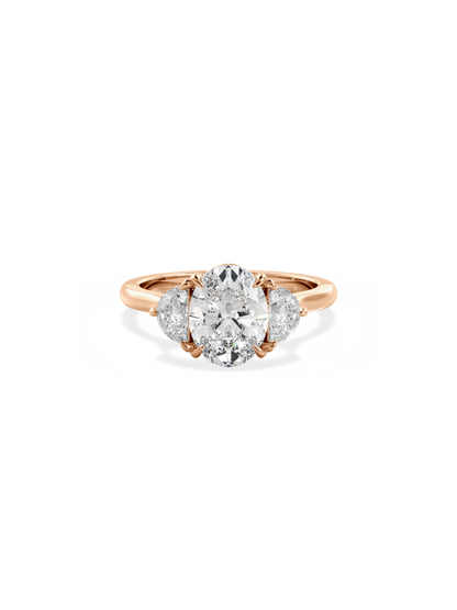 Three Stone-Oval Lab Grown Diamond Engagement Ring