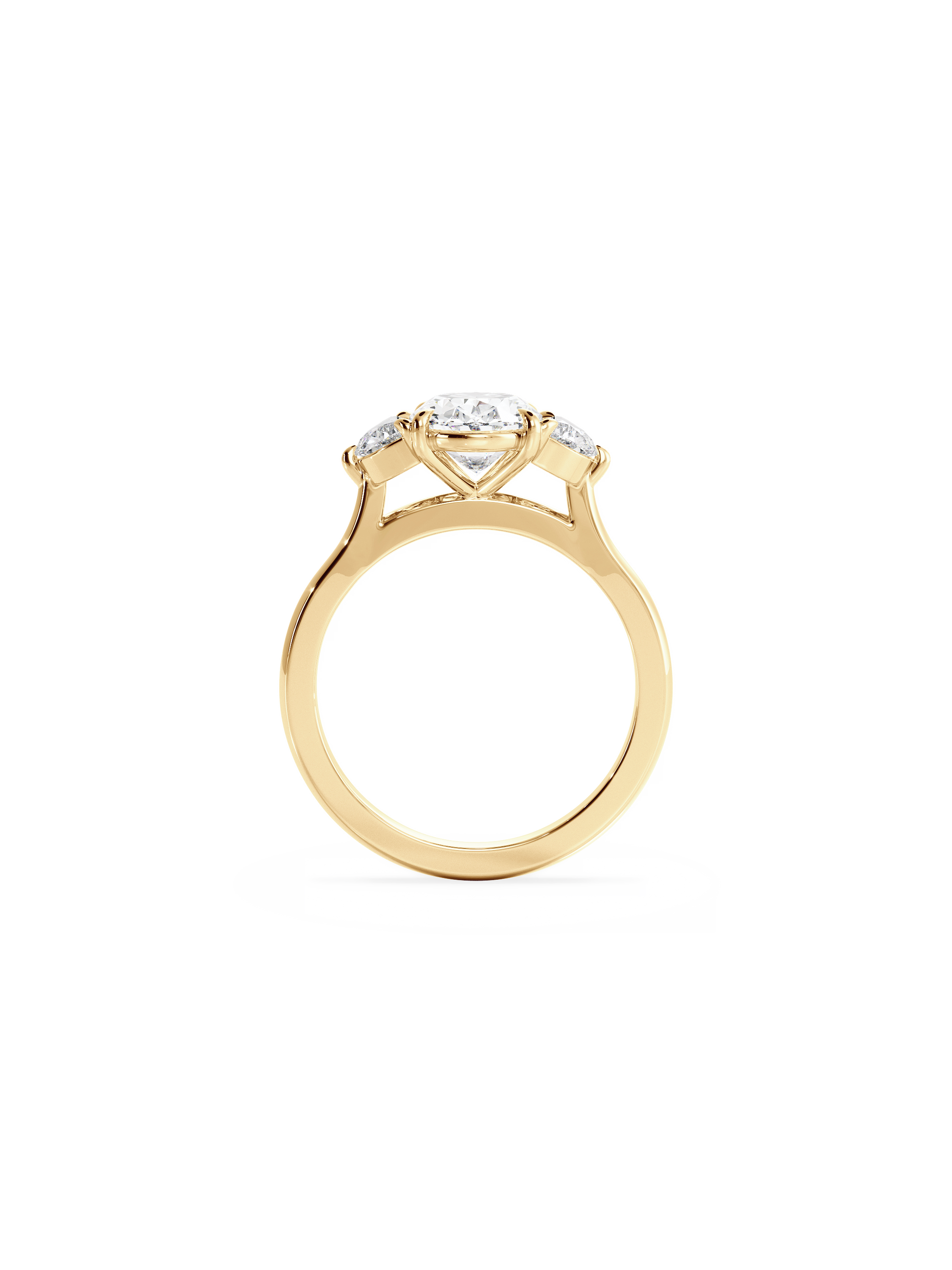 Three Stone-Oval Lab Grown Diamond Engagement Ring