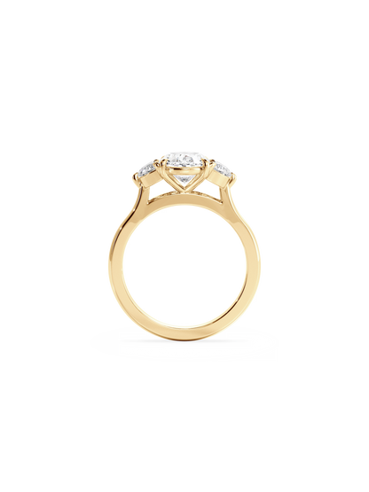 Three Stone-Oval Lab Grown Diamond Engagement Ring