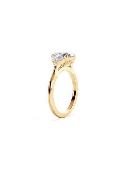 Three Stone-Oval Lab Grown Diamond Engagement Ring