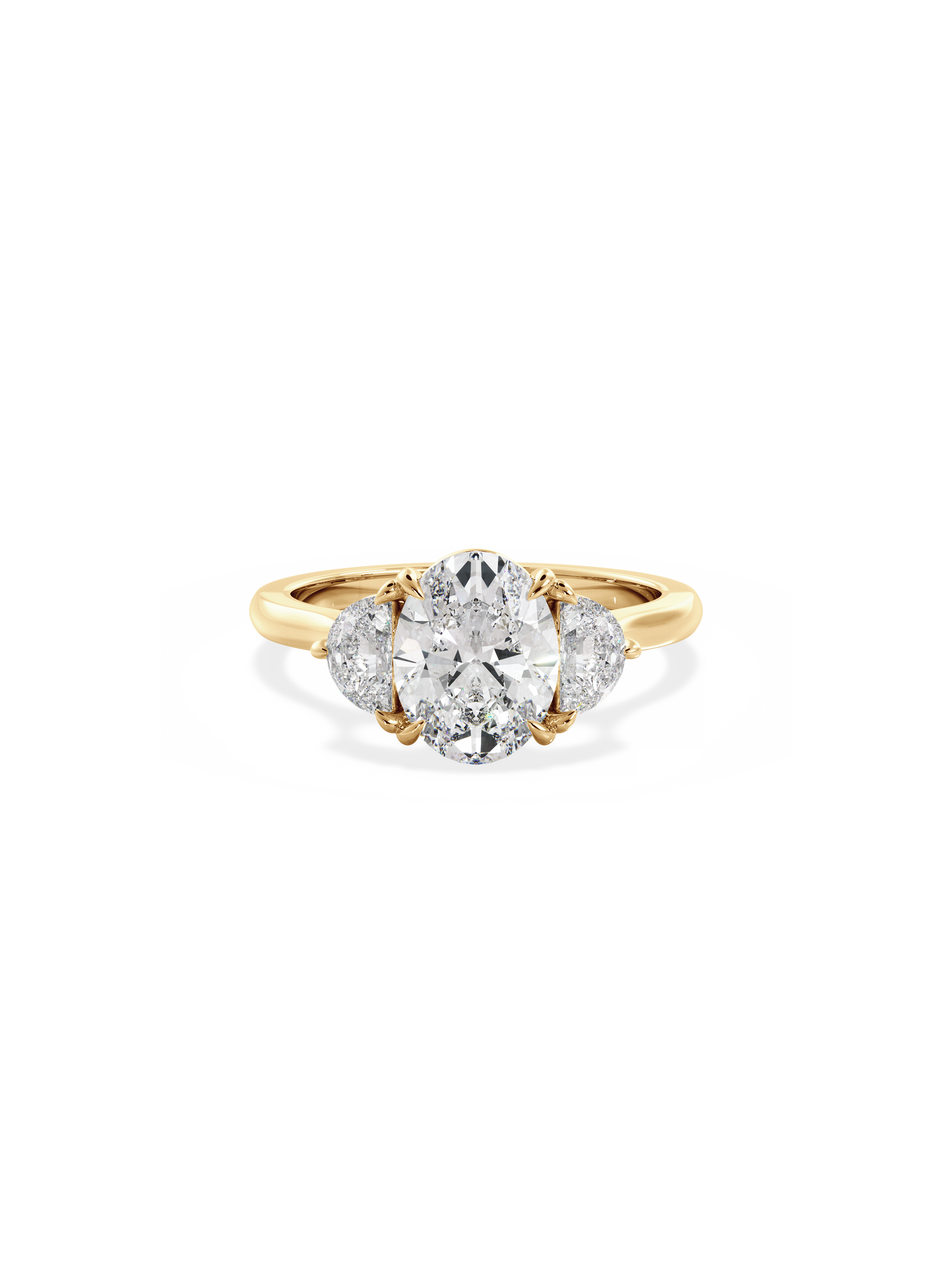 Three Stone-Oval Lab Grown Diamond Engagement Ring