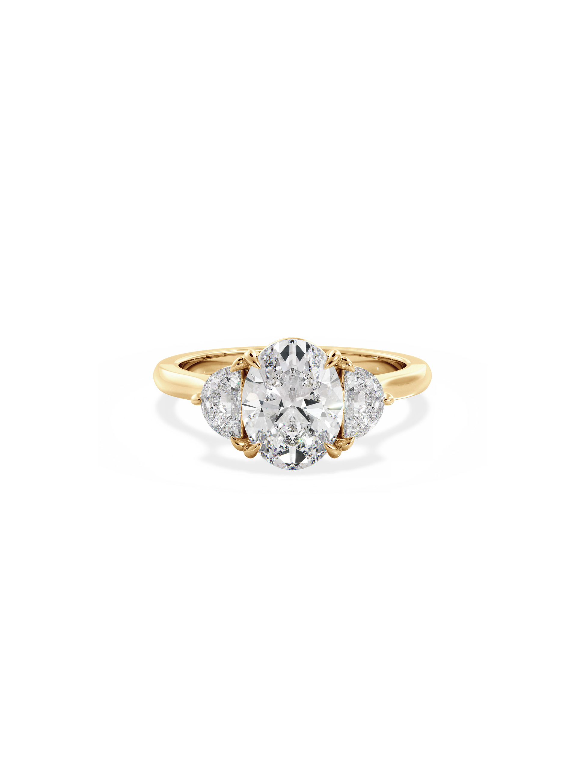 Three Stone-Oval Lab Grown Diamond Engagement Ring