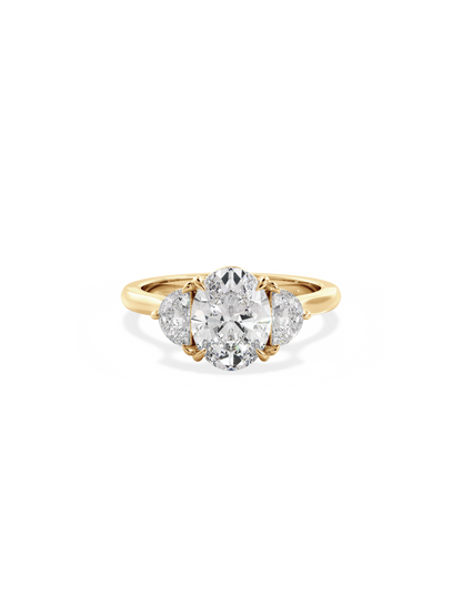 Three Stone-Oval Lab Grown Diamond Engagement Ring
