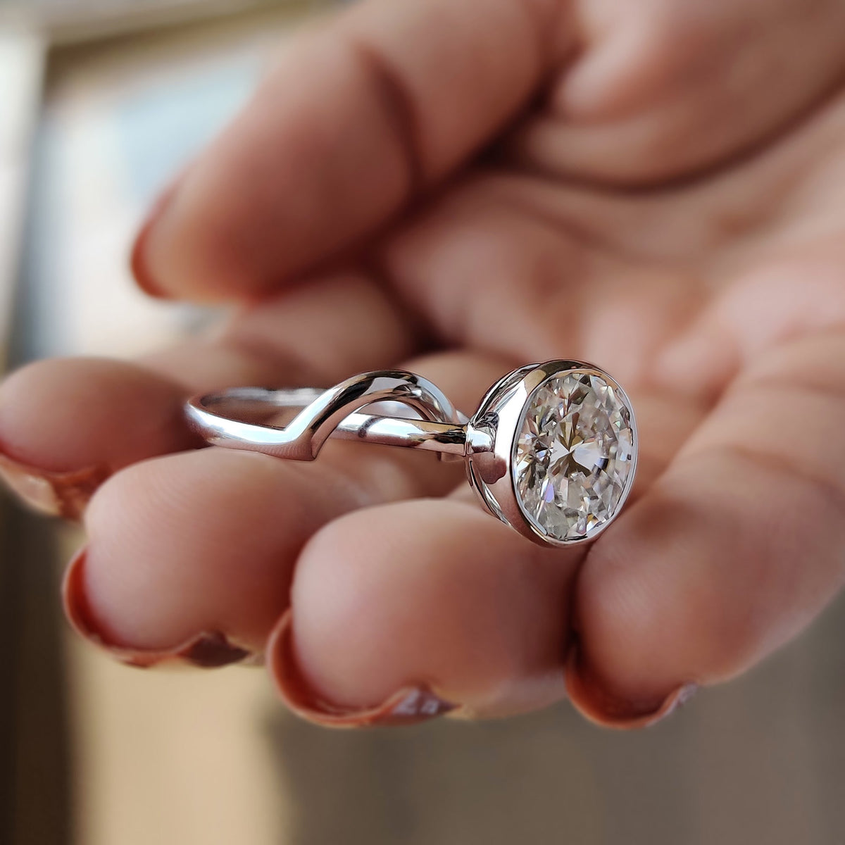 Solitaire Cathedral- 1.8 CT Cushion Lab Grown Diamond Wedding Band