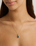 Load image into Gallery viewer, 0.10 CT Oval Topaz and Lab Made Diamond Gold Pendant
