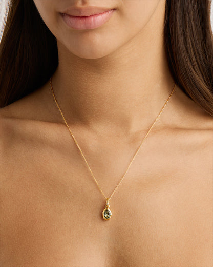 Elegant 0.10 CT Oval Topaz and Lab Grown Diamond Pendant 3