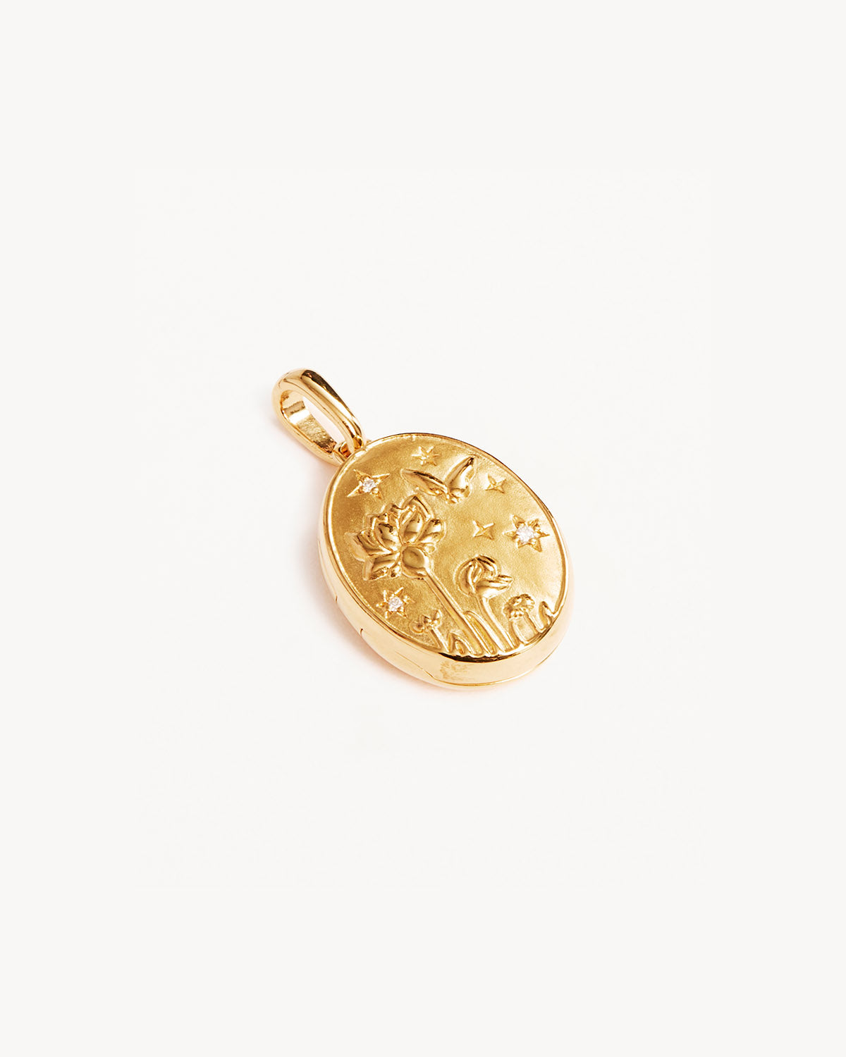 Celestial Bloom Gold Locket Pendant