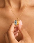 Load image into Gallery viewer, 0.07 TCW Round Lab-Grown Diamond Lotus Locket Pendant in Gold
