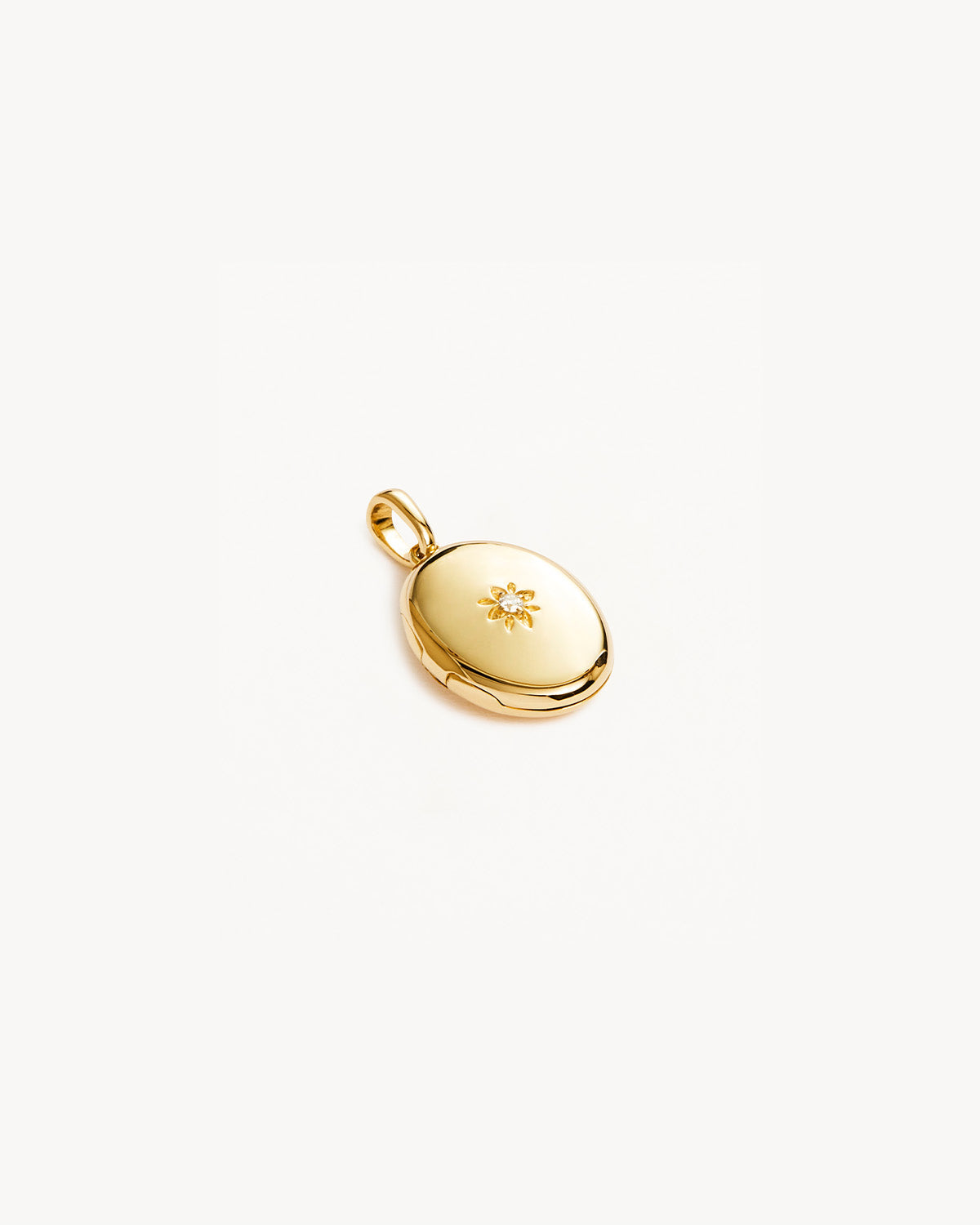 0.04 CT Round Lab Grown Diamond Gold Locket Pendant 1