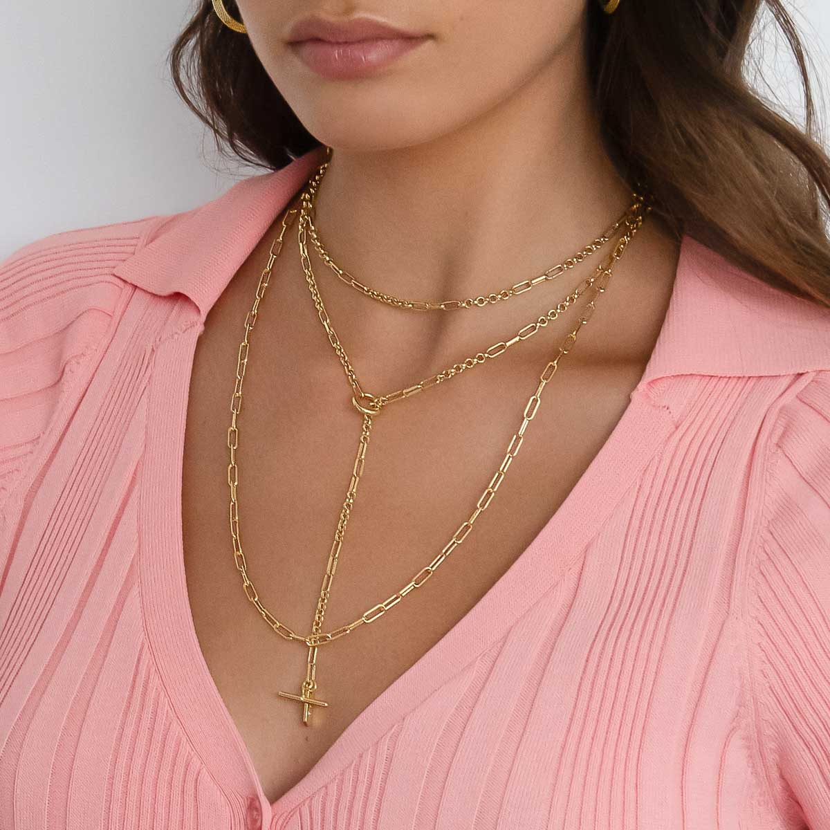 Elegant Gold Paperclip Chain Necklace