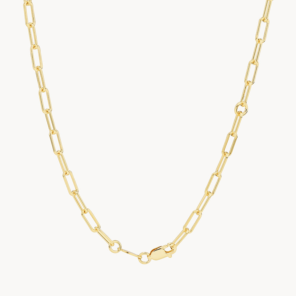 Elegant Gold Paperclip Chain Necklace