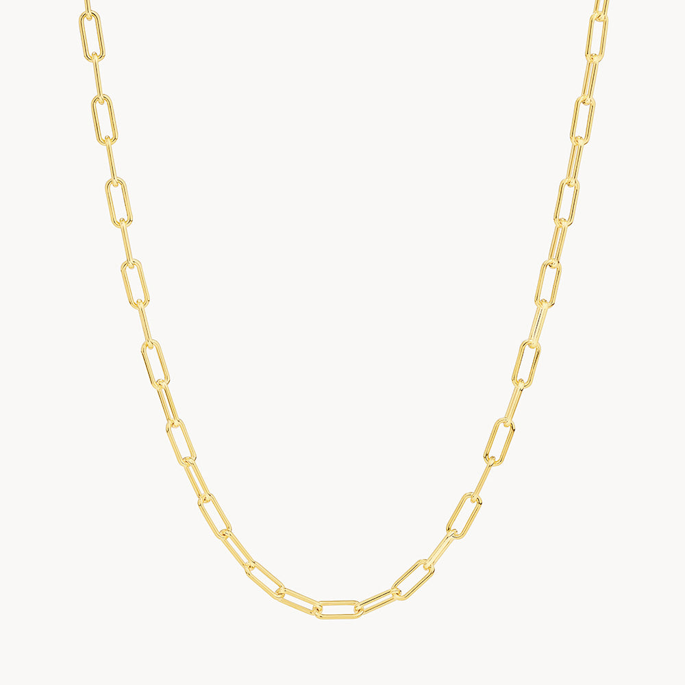 Elegant Gold Paperclip Chain Necklace