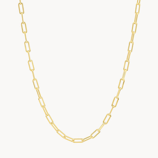 Elegant Gold Paperclip Chain Necklace