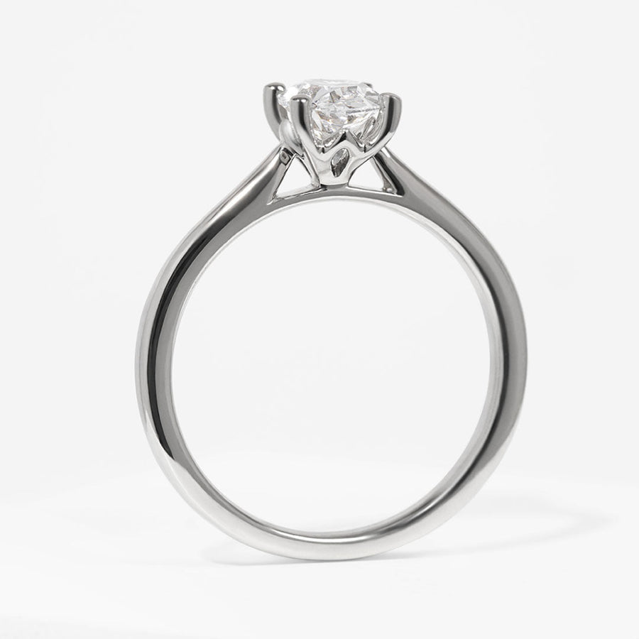 Solitaire-0.75 CT Oval Lab Grown Diamond Engagement Ring