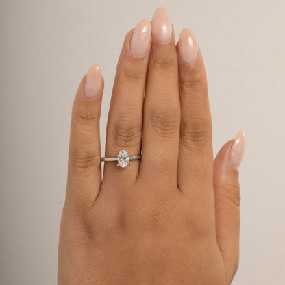 Solitaire-0.75 CT Oval Lab Grown Diamond Engagement Ring