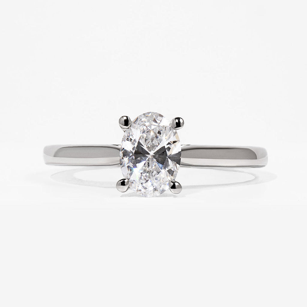Solitaire-0.75 CT Oval Lab Grown Diamond Engagement Ring