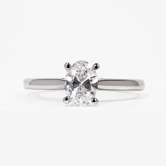 Solitaire-0.75 CT Oval Lab Grown Diamond Engagement Ring