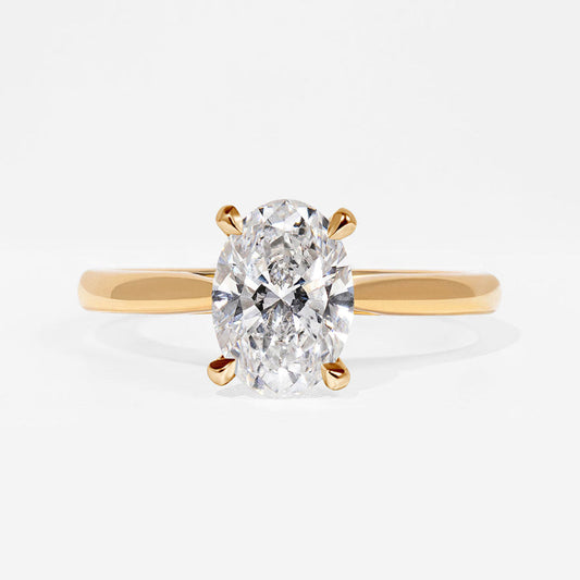 Solitaire Tulip Style-1.5 CT Oval Lab Grown Diamond Engagement Ring