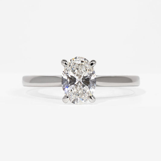 Solitaire Tulip Style-1.0 CT Oval Lab Grown Diamond Engagement Ring