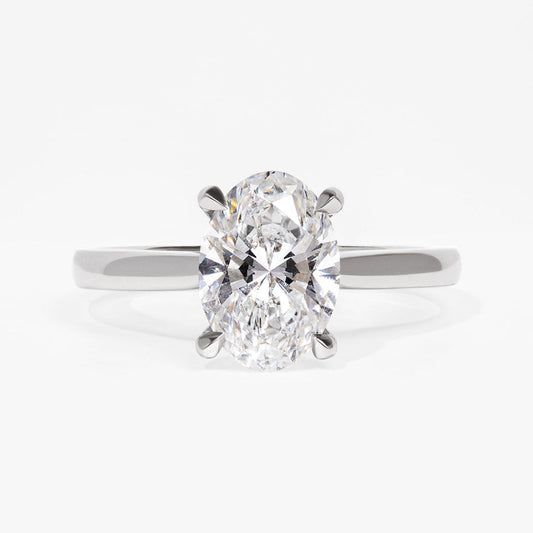 Solitaire-2.0 CT Oval Lab Grown Diamond Engagement Ring