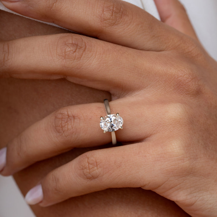 Solitaire-2.0 CT Oval Lab Grown Diamond Engagement Ring