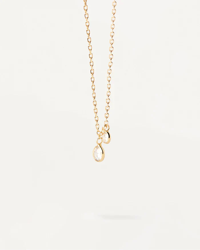 Radiant Dual Diamond Delight Necklace - 0.1 TCW Round Cut 3