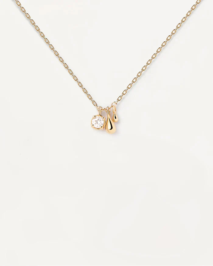 Radiant Lab Grown Round Diamond Solitaire Necklace in Gold