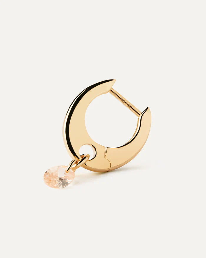 Pink Amethyst Lab Grown Diamond Hoop Earrings 3