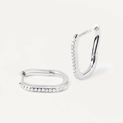 Elegant 0.10 TCW Lab Grown Diamond Spike Hoop Earrings 1