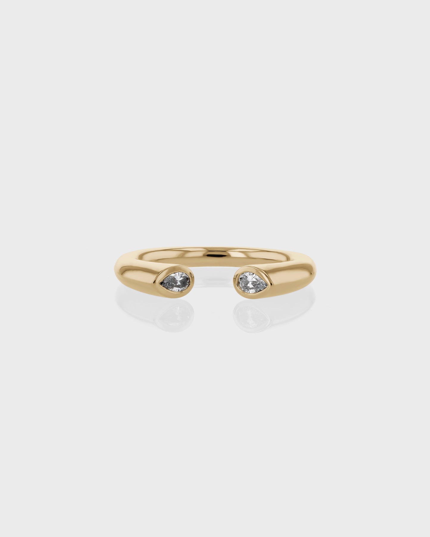 Elegant 0.50 TCW Pear Lab Grown Diamond Open Wedding Band Ring 1