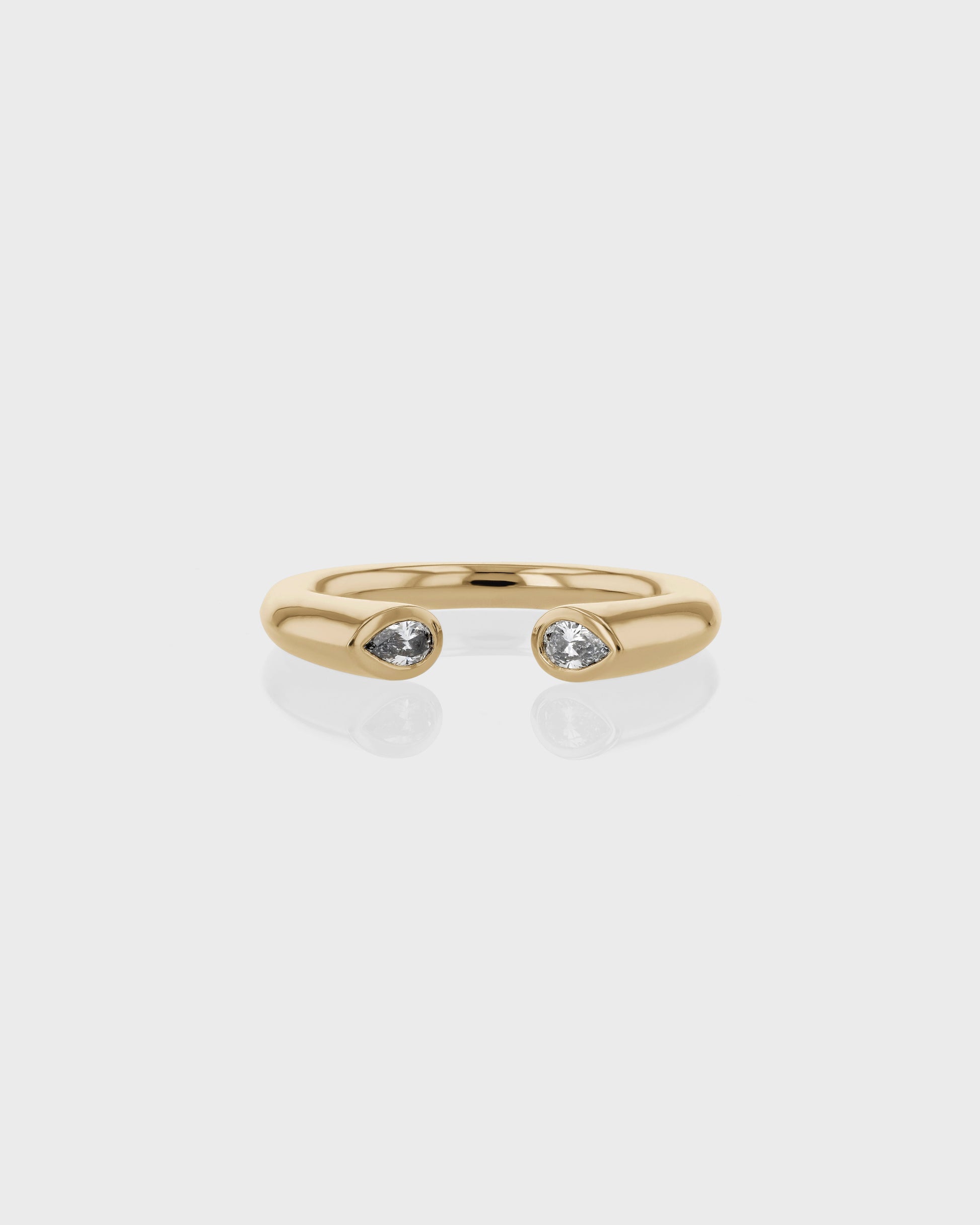 Elegant 0.50 TCW Pear Lab Grown Diamond Open Wedding Band Ring 1