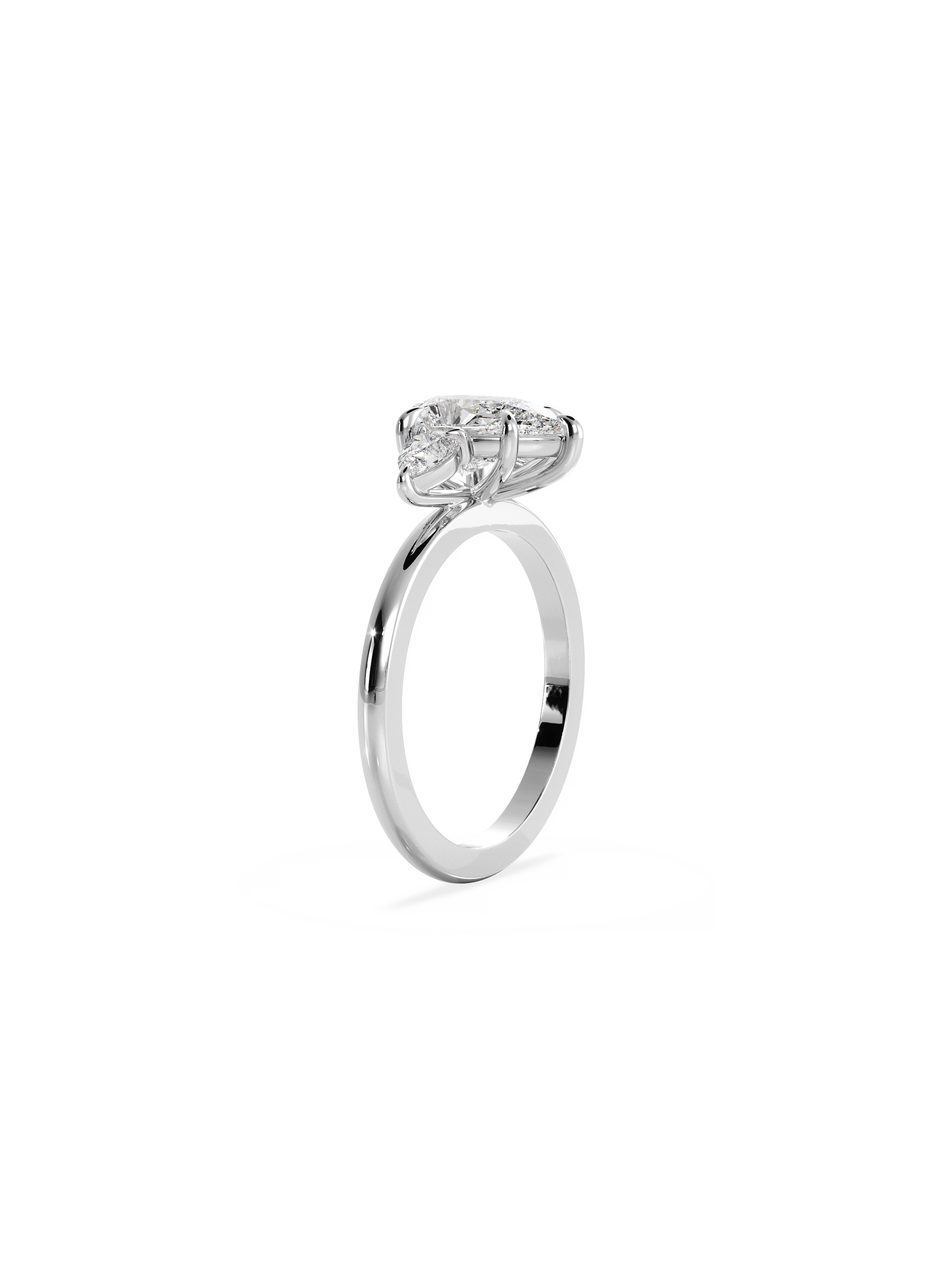 Three Stone-Pear Lab Grown Diamond Engagement Ring