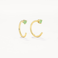 Load image into Gallery viewer, Elegant 0.06 TCW Round Peridot Gemstone Open Hoop Earrings
