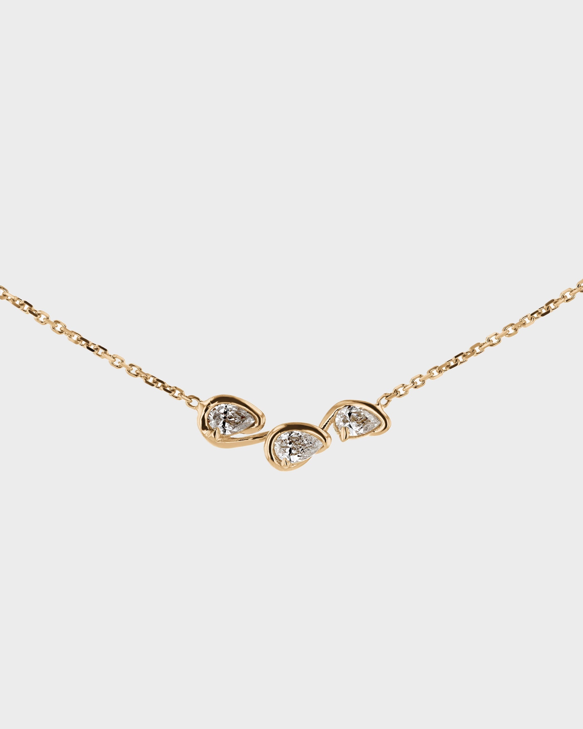 1.0 TCW Pear Lab Grown Diamond Three Stone Necklace 2