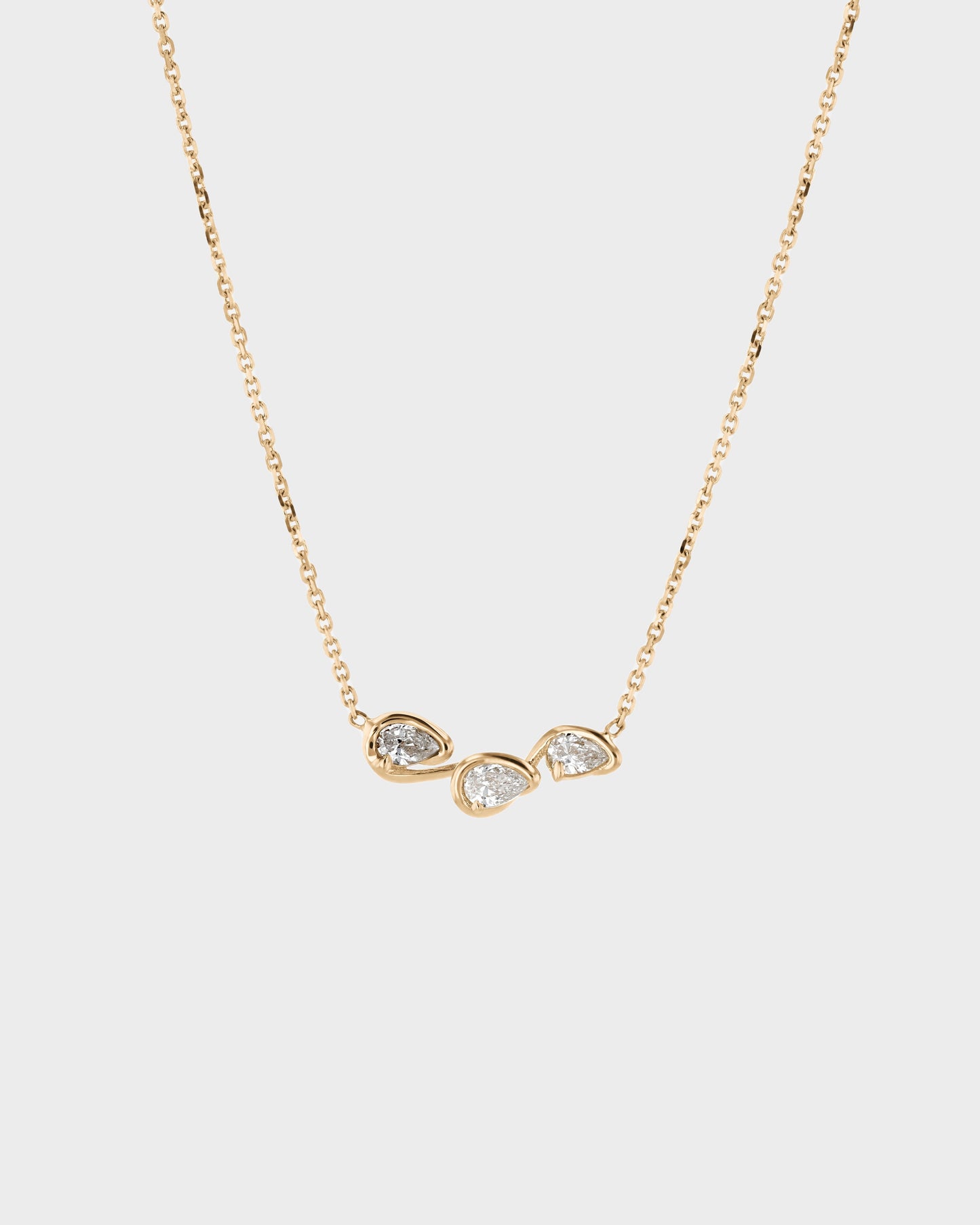 1.0 TCW Pear Lab Grown Diamond Three Stone Necklace 1