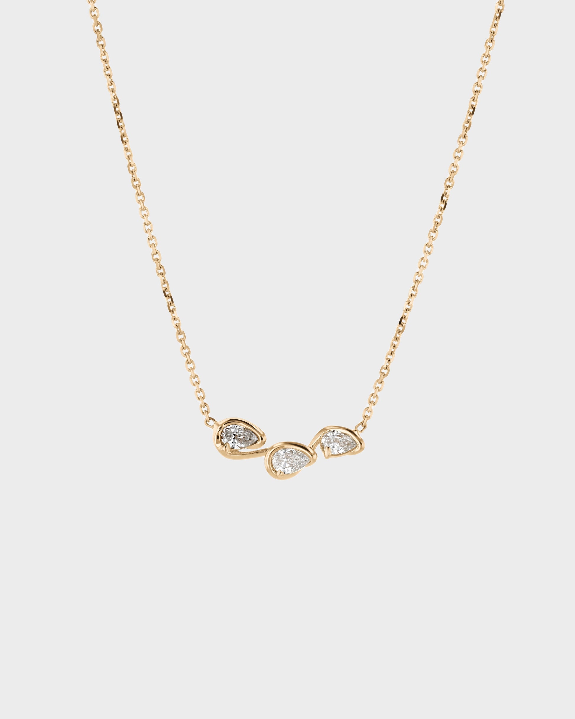1.0 TCW Pear Lab Grown Diamond Three Stone Necklace 1