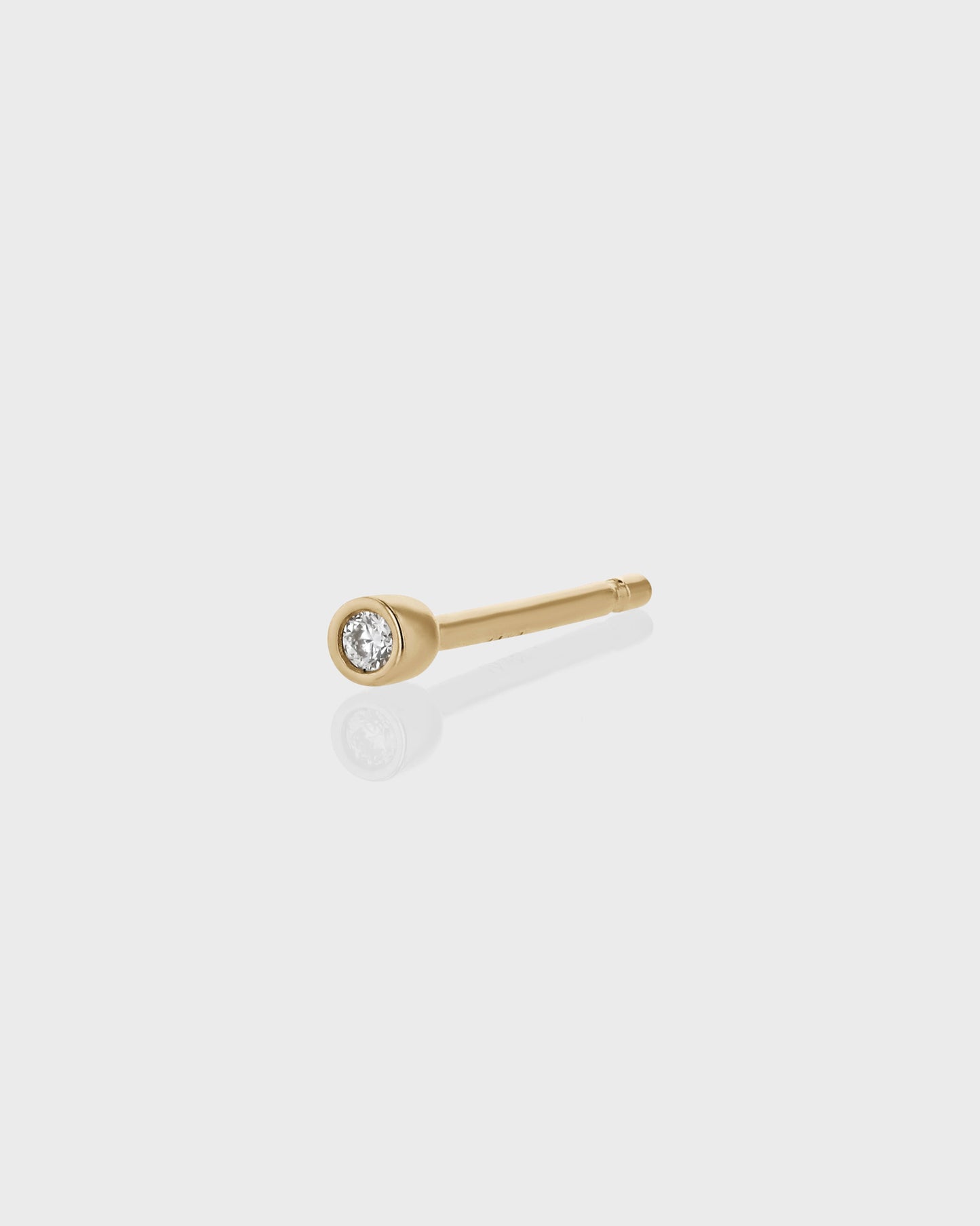0.05 TCW Round Lab Grown Diamond Gold Bezel Stud Earrings 3