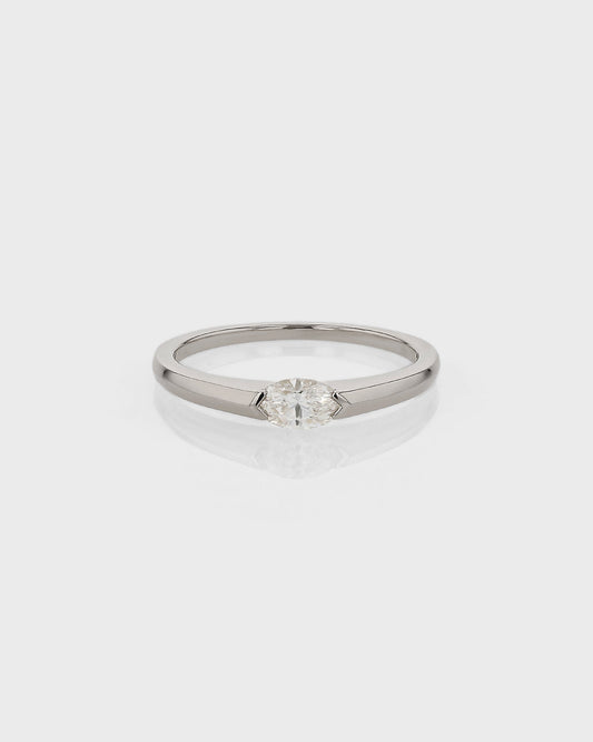 0.50 CT Marquise Lab Grown Diamond Solitaire Wedding Band