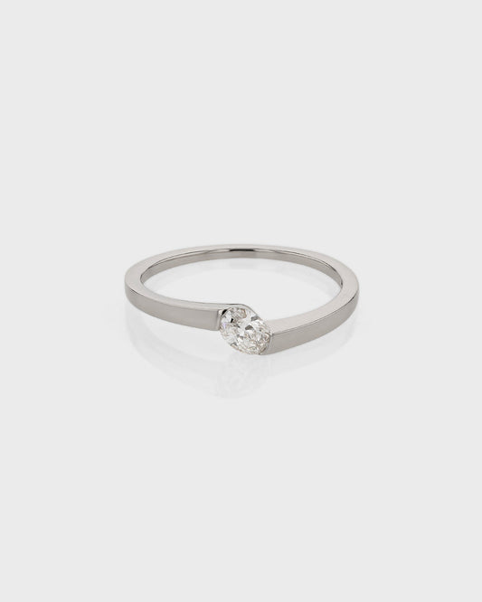 0.55 CT Oval Lab Grown Diamond Swirl Wedding Band