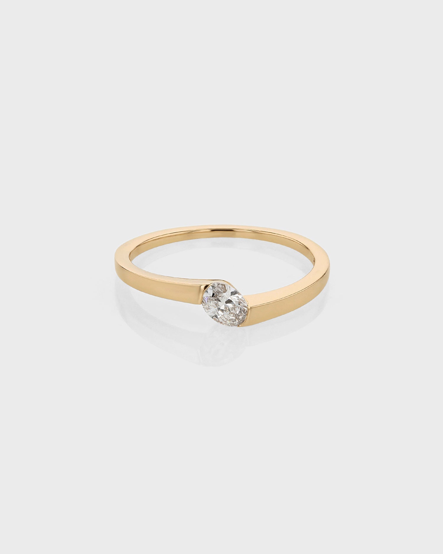 0.55 CT Oval Lab Grown Diamond Swirl Wedding Band 1