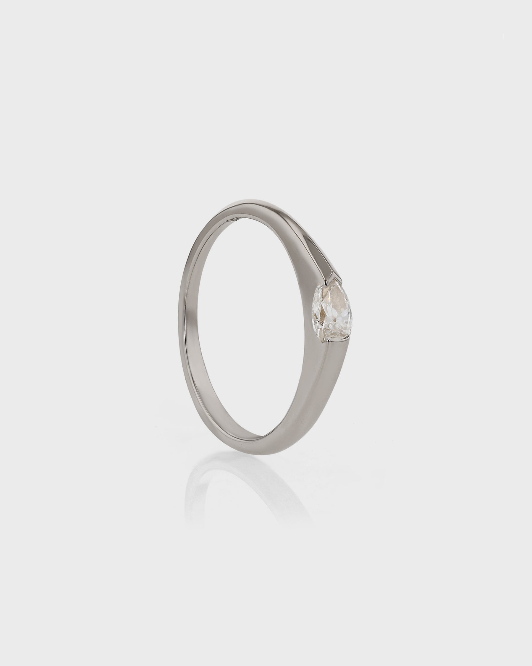 0.55 CT Pear Lab Grown Diamond Solitaire Wedding Band 3