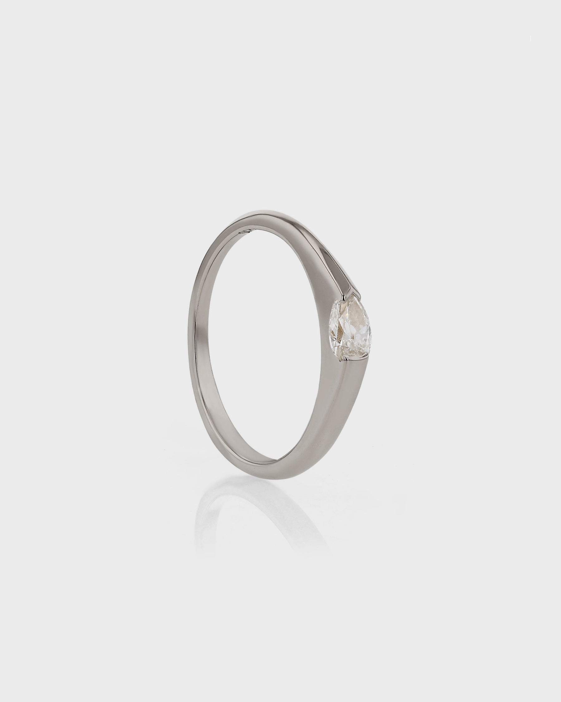 0.55 CT Pear Lab Grown Diamond Solitaire Wedding Band