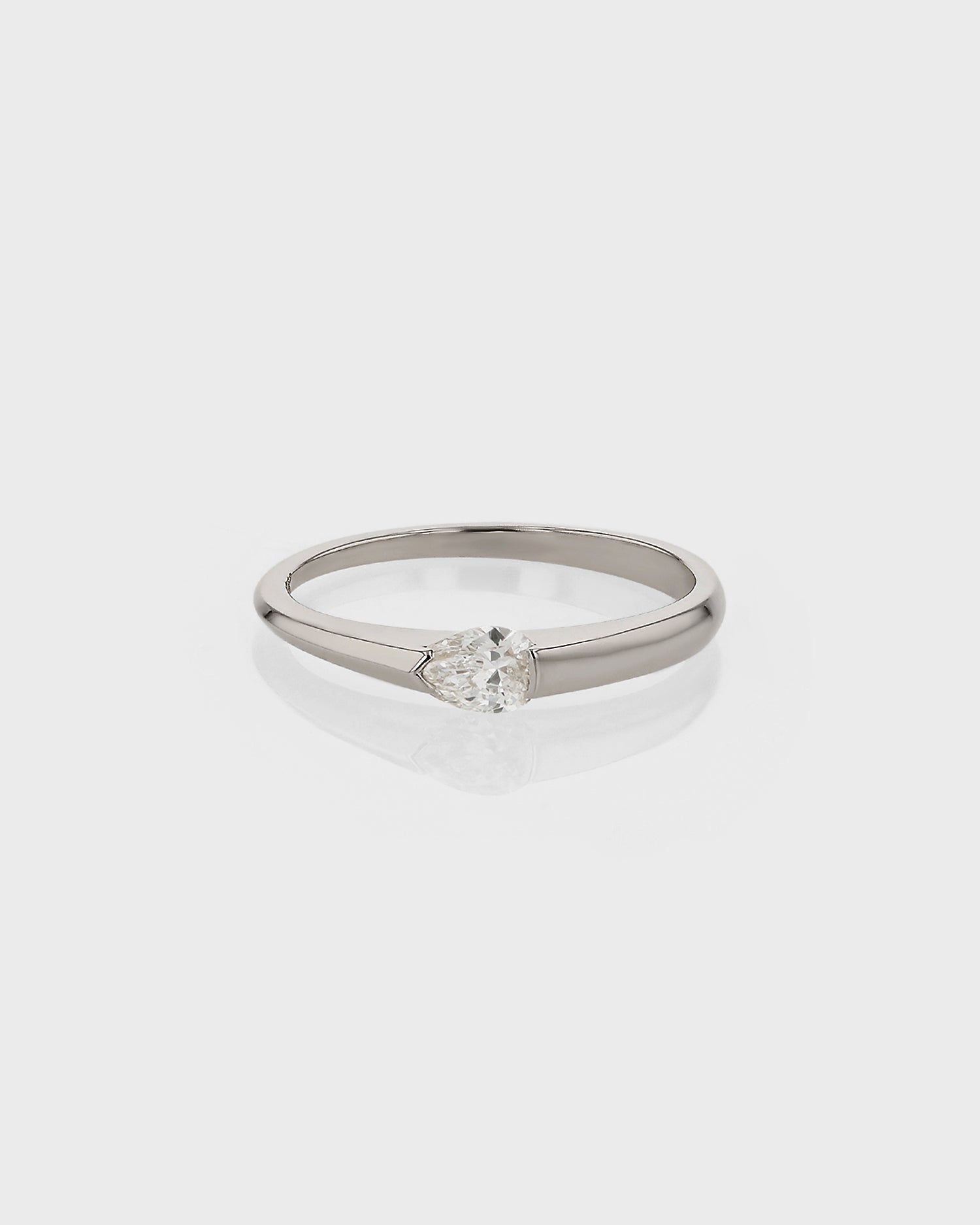 0.55 CT Pear Lab Grown Diamond Solitaire Wedding Band 1