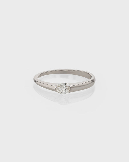 0.55 CT Pear Lab Grown Diamond Solitaire Wedding Band